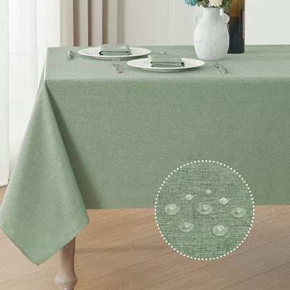 Waterproof Linen Textured Tablecloth