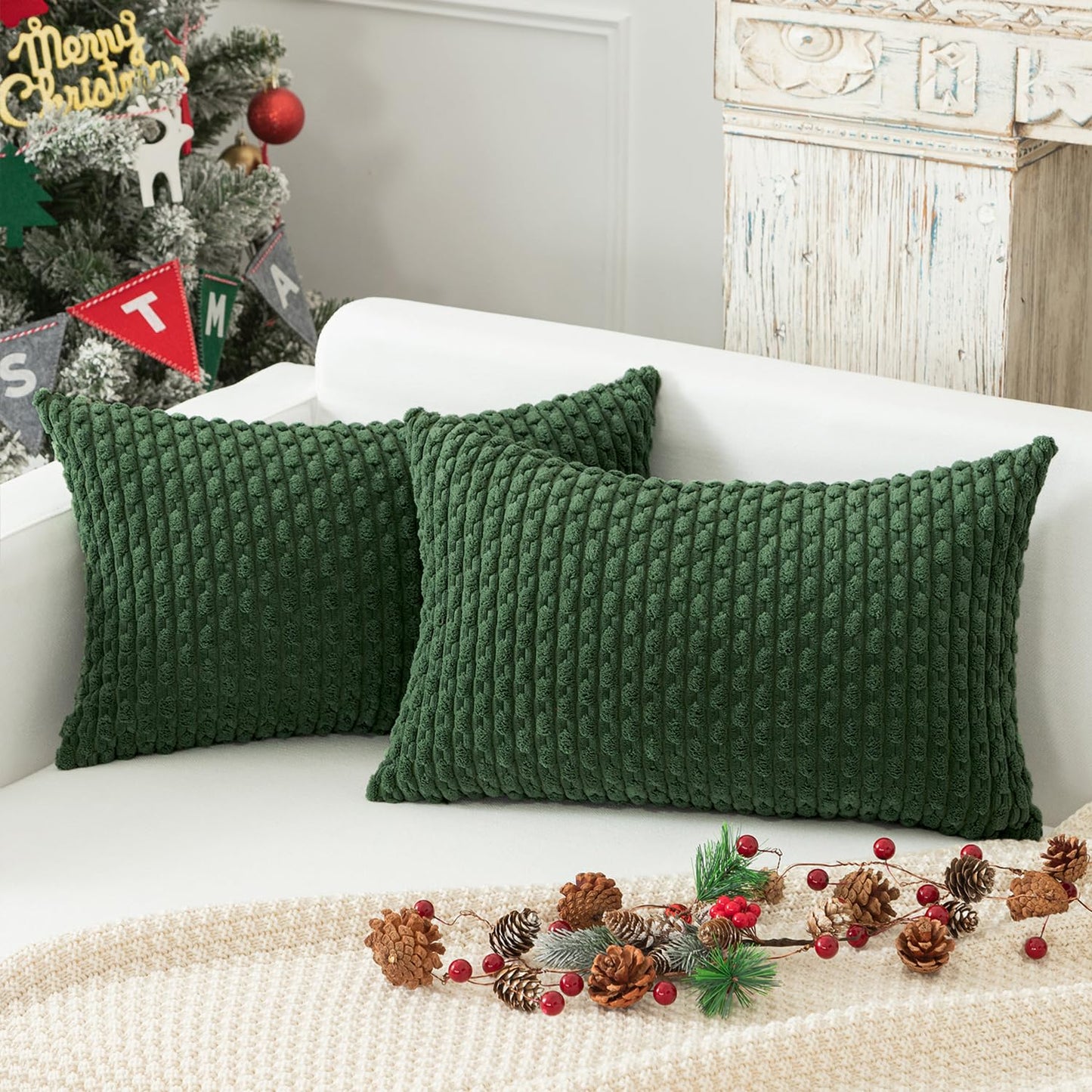Boho Striped Corduroy Pillow Covers