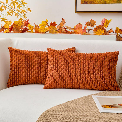 Boho Striped Corduroy Pillow Covers