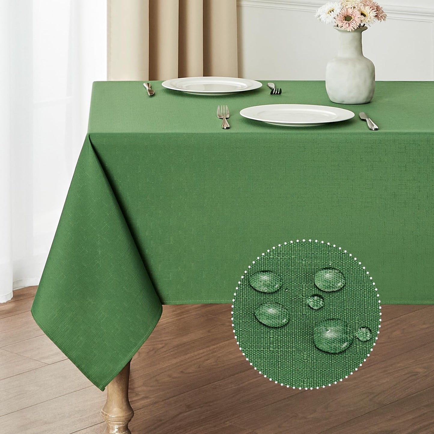 Waterproof Linen Textured Tablecloth