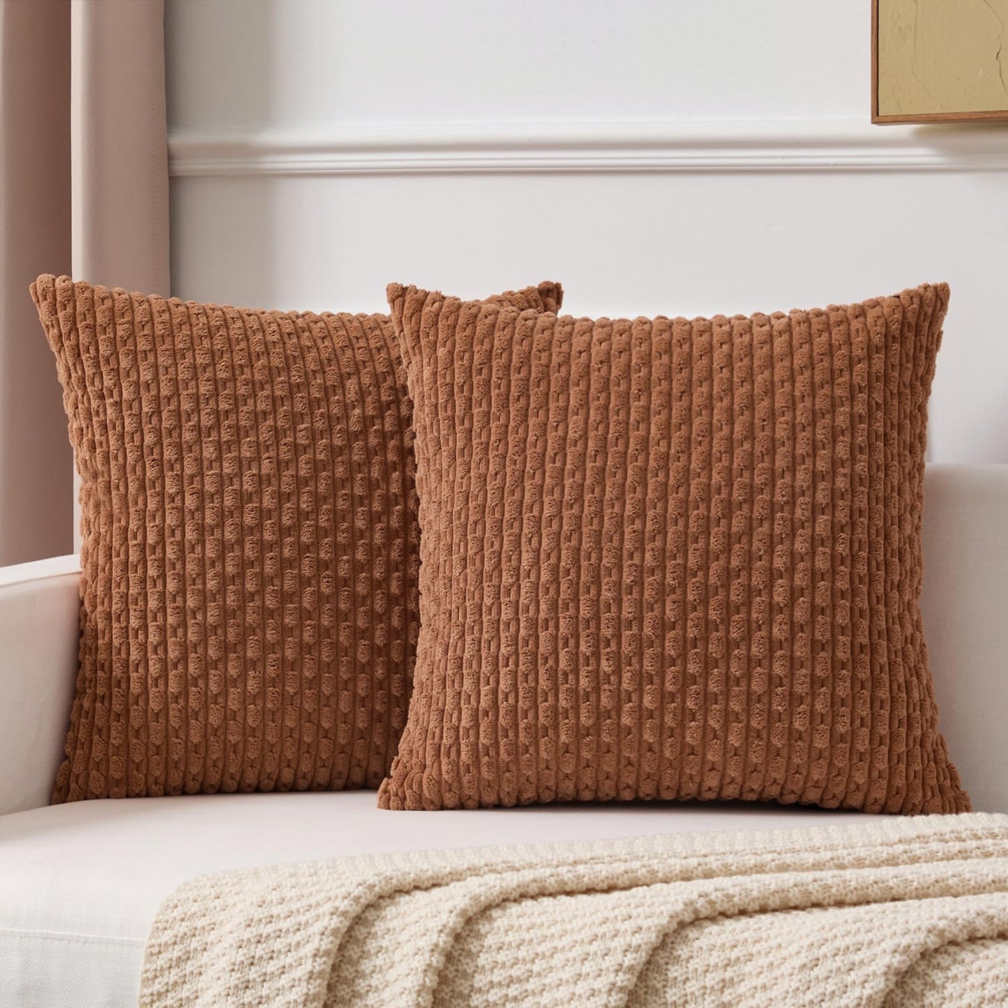 Boho Striped Corduroy Pillow Covers