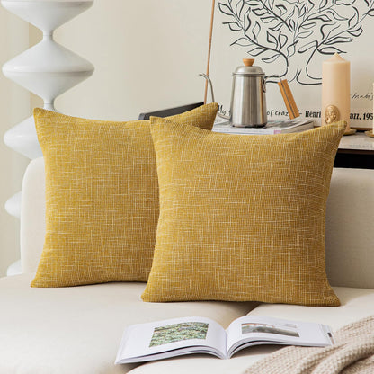 Linen Throw Pillow Covers Set