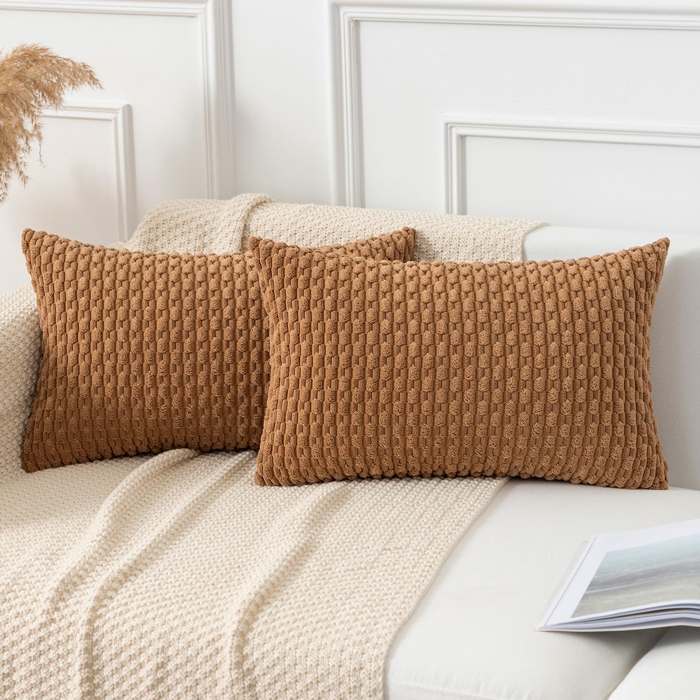 Boho Striped Corduroy Pillow Covers