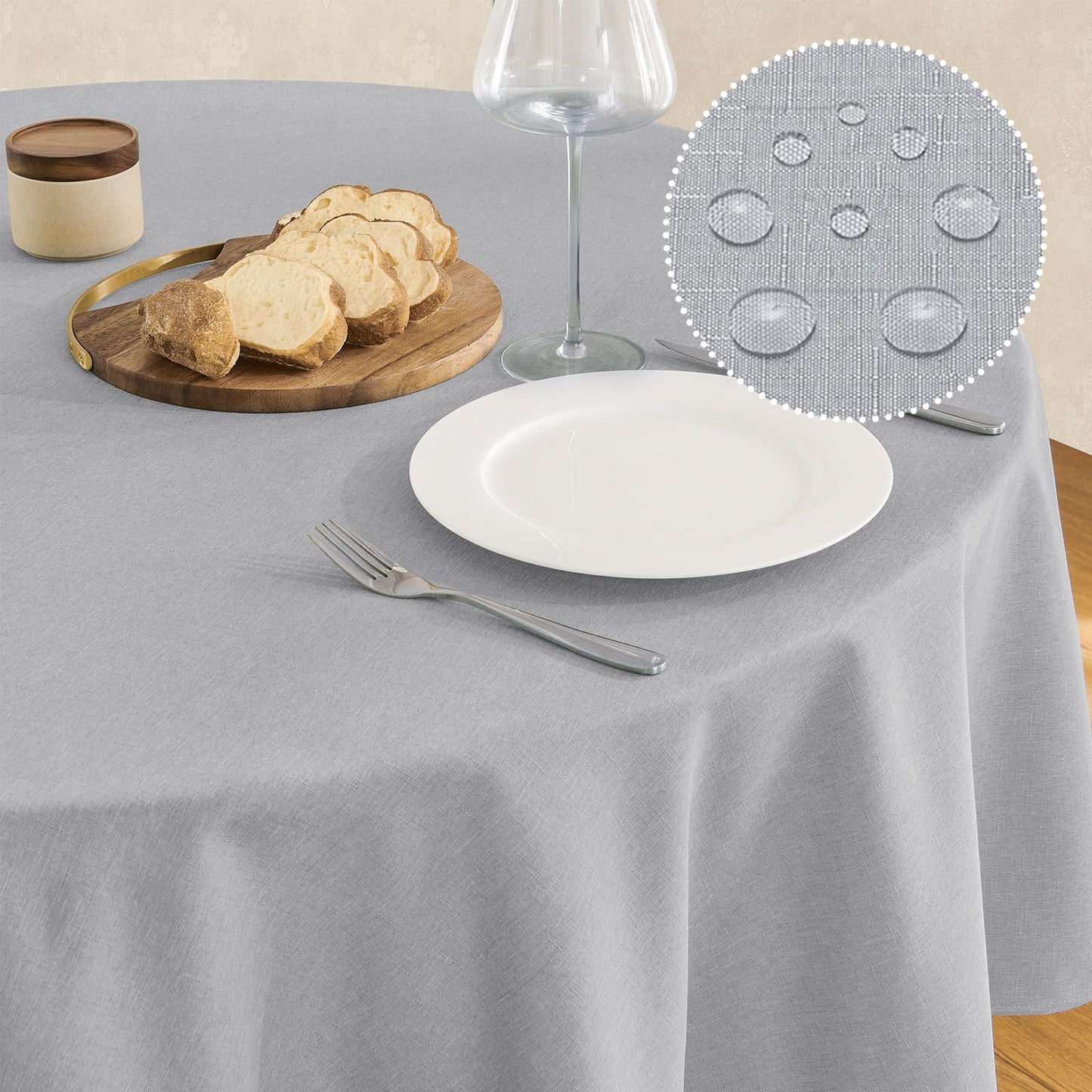 Waterproof Linen Textured Tablecloth