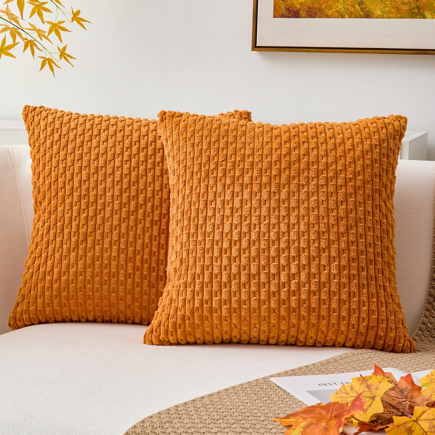 Boho Striped Corduroy Pillow Covers