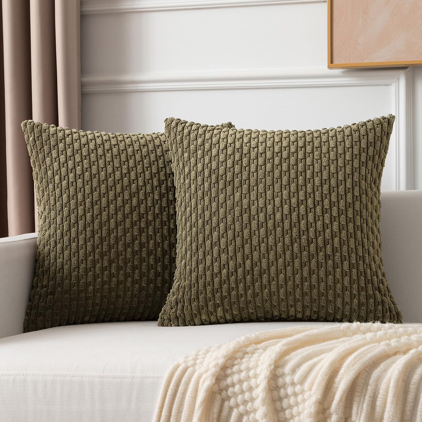 Boho Striped Corduroy Pillow Covers