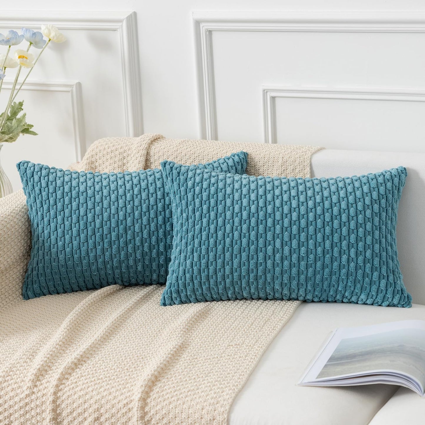 Boho Striped Corduroy Pillow Covers
