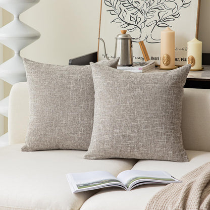 Linen Throw Pillow Covers Set