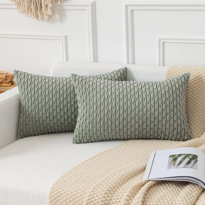 Boho Striped Corduroy Pillow Covers