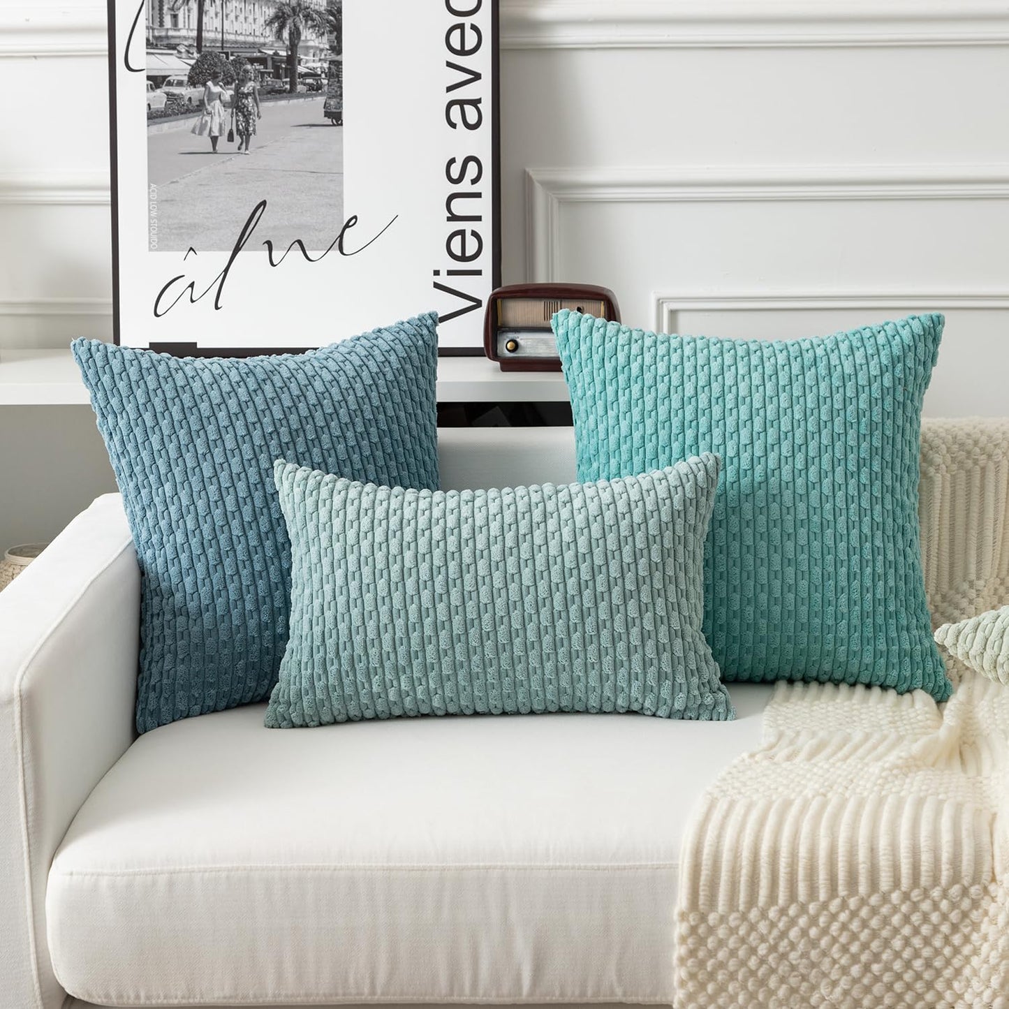 Boho Striped Corduroy Pillow Covers