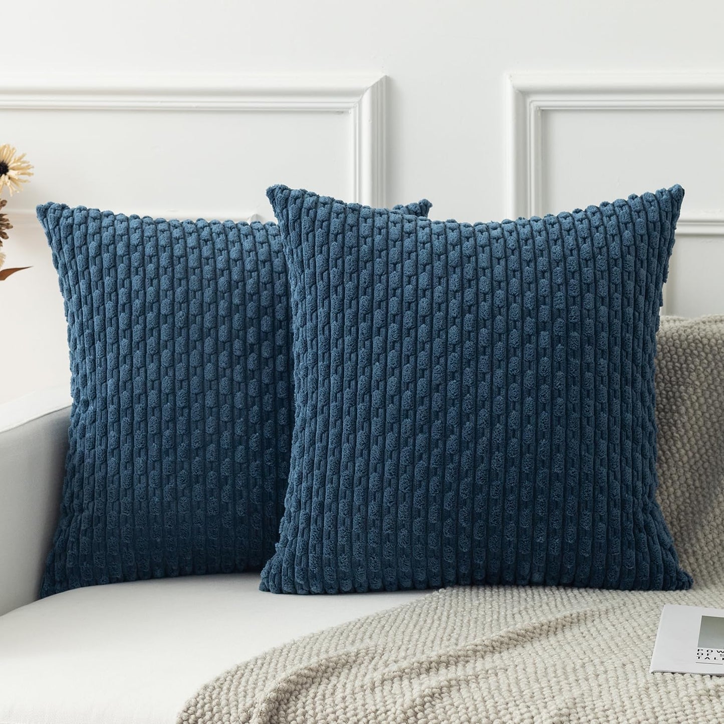 Boho Striped Corduroy Pillow Covers