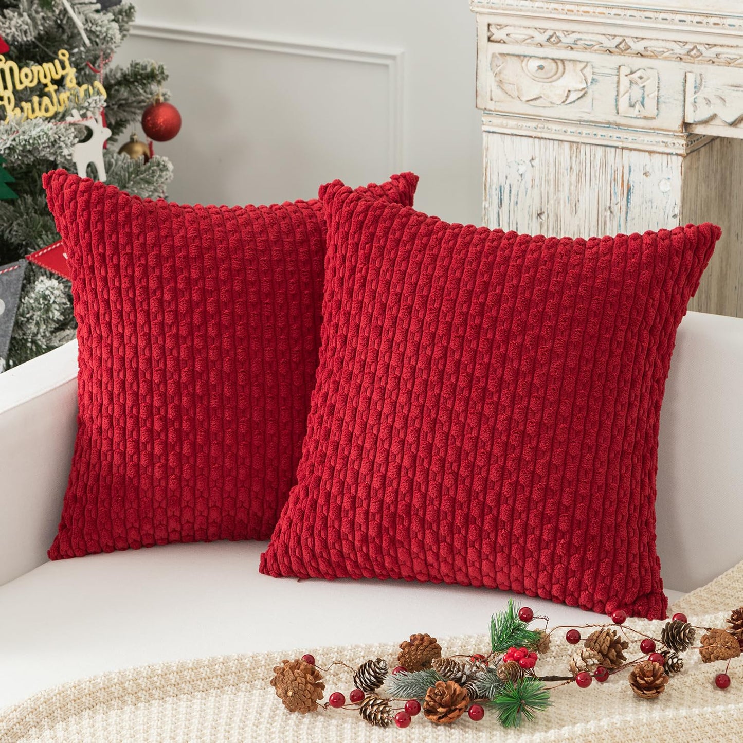 Boho Striped Corduroy Pillow Covers