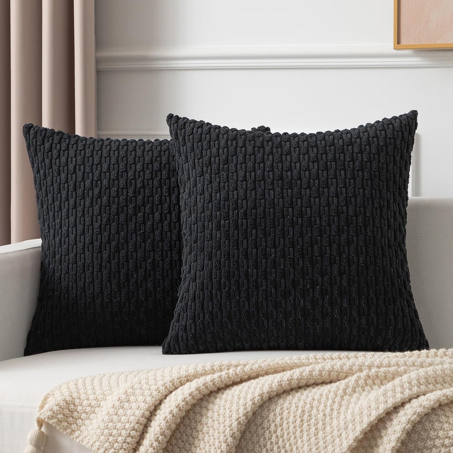 Boho Striped Corduroy Pillow Covers