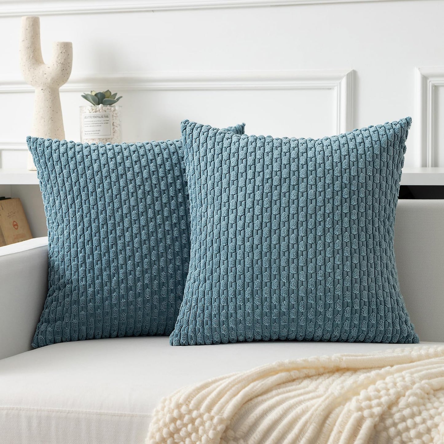 Boho Striped Corduroy Pillow Covers