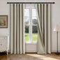 Linen Blend Blackout Curtain Set