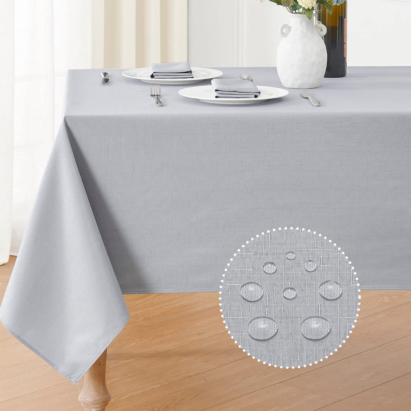 Waterproof Linen Textured Tablecloth