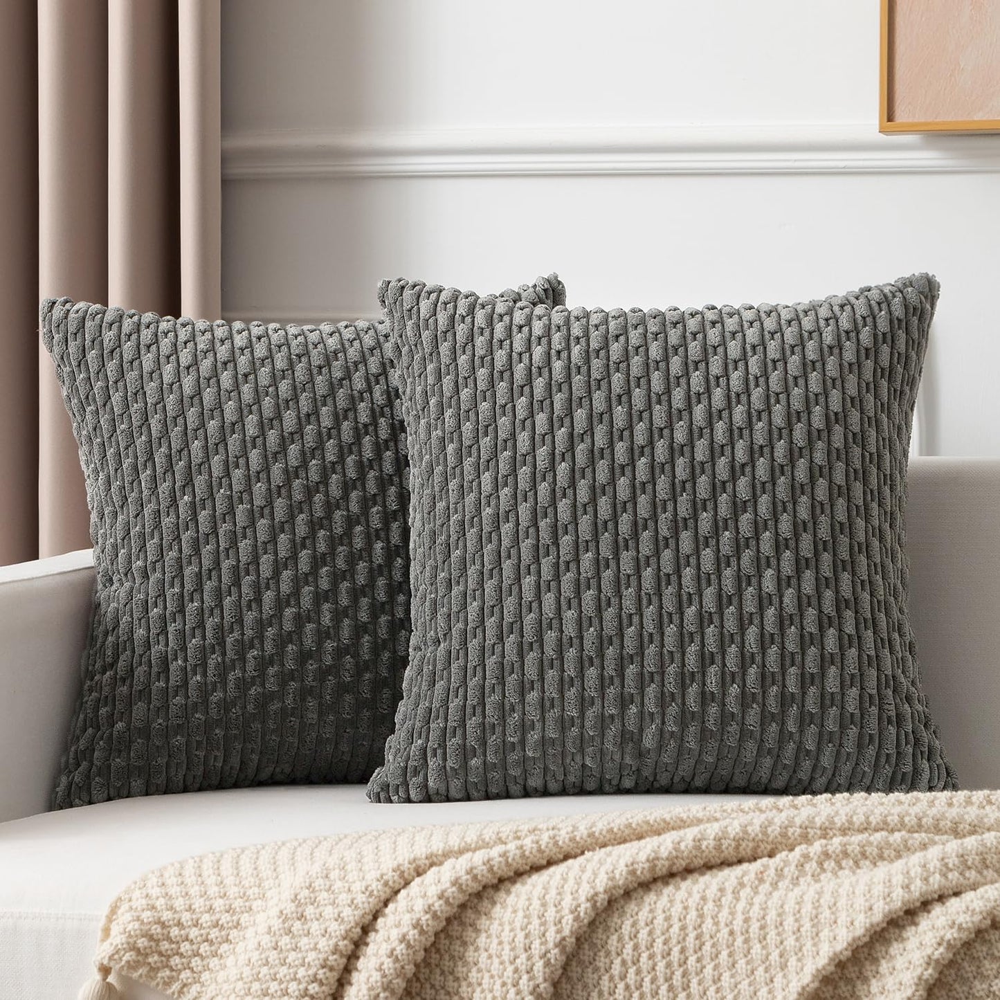 Boho Striped Corduroy Pillow Covers