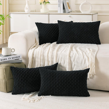 Neutral Corduroy Throw Pillow Covers Set