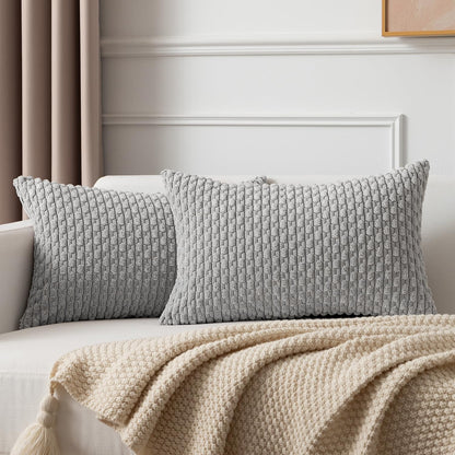 Boho Striped Corduroy Pillow Covers