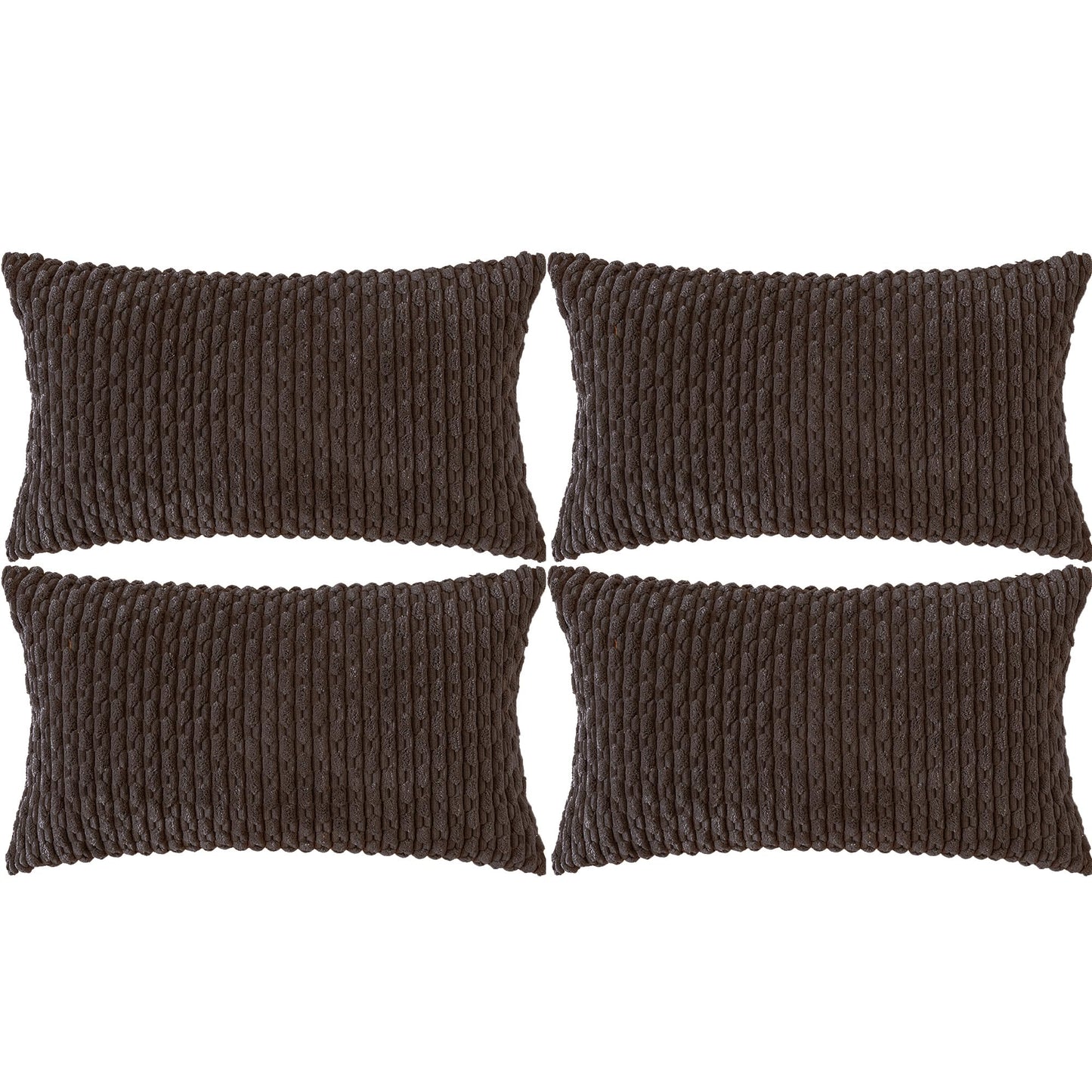 Neutral Corduroy Throw Pillow Covers Set