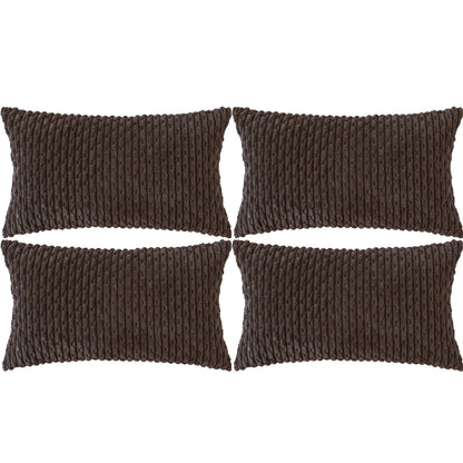 Neutral Corduroy Throw Pillow Covers Set