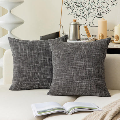 Linen Throw Pillow Covers Set