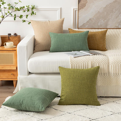Linen Throw Pillow Covers Set