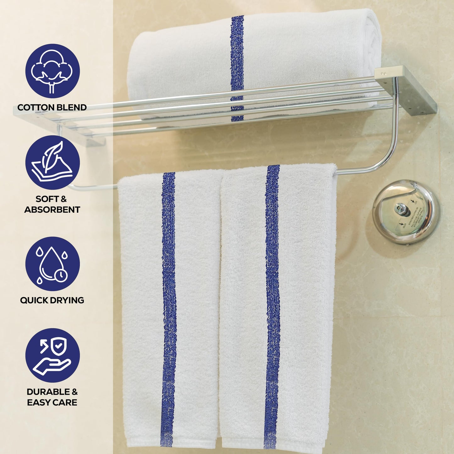 Quick-Dry Cotton Blend Bath Towels