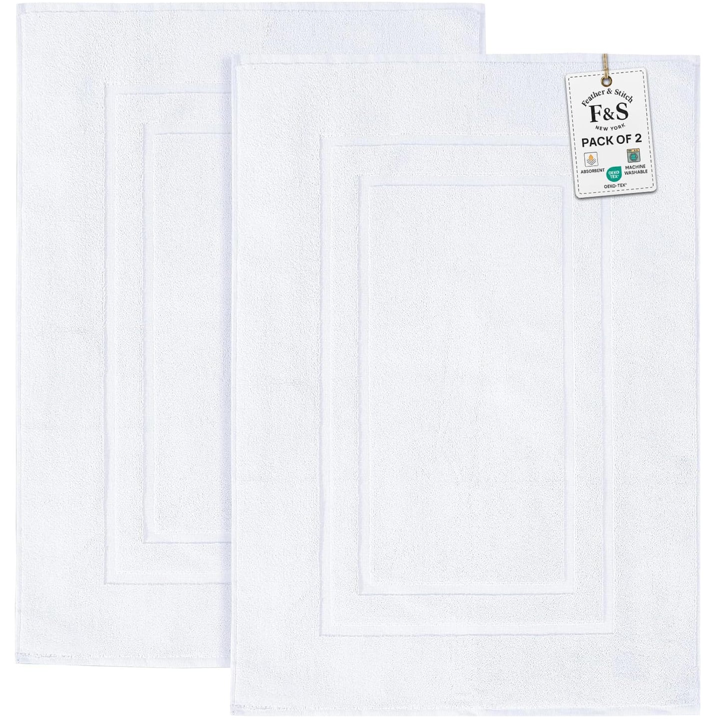 2 Piece Bathroom Bath Mat Set