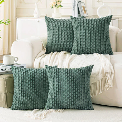 Neutral Corduroy Throw Pillow Covers Set