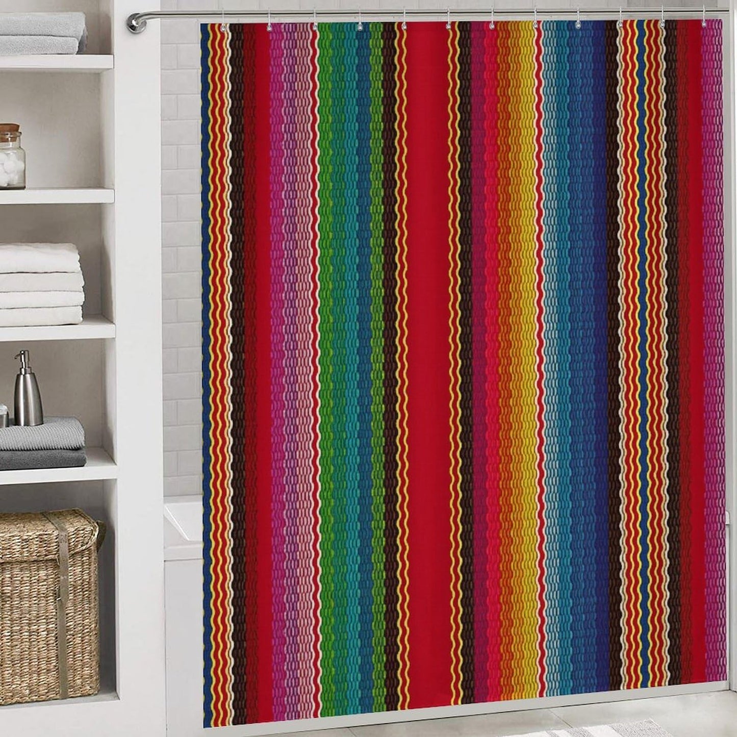 4 Piece Shower Curtain & Bath Mat Set
