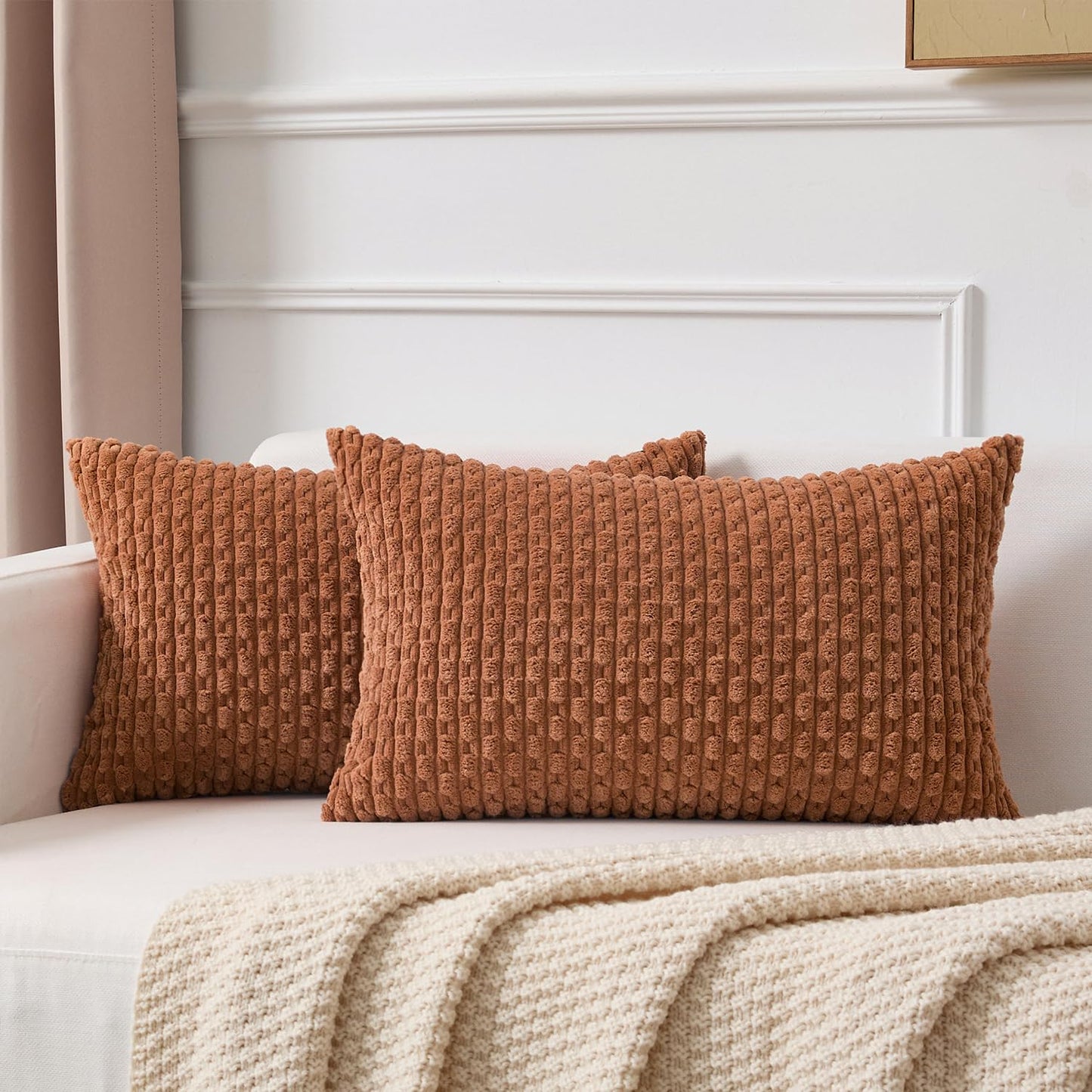 Boho Striped Corduroy Pillow Covers