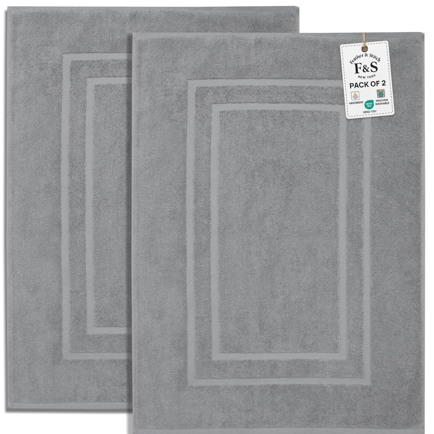 2 Piece Bathroom Bath Mat Set