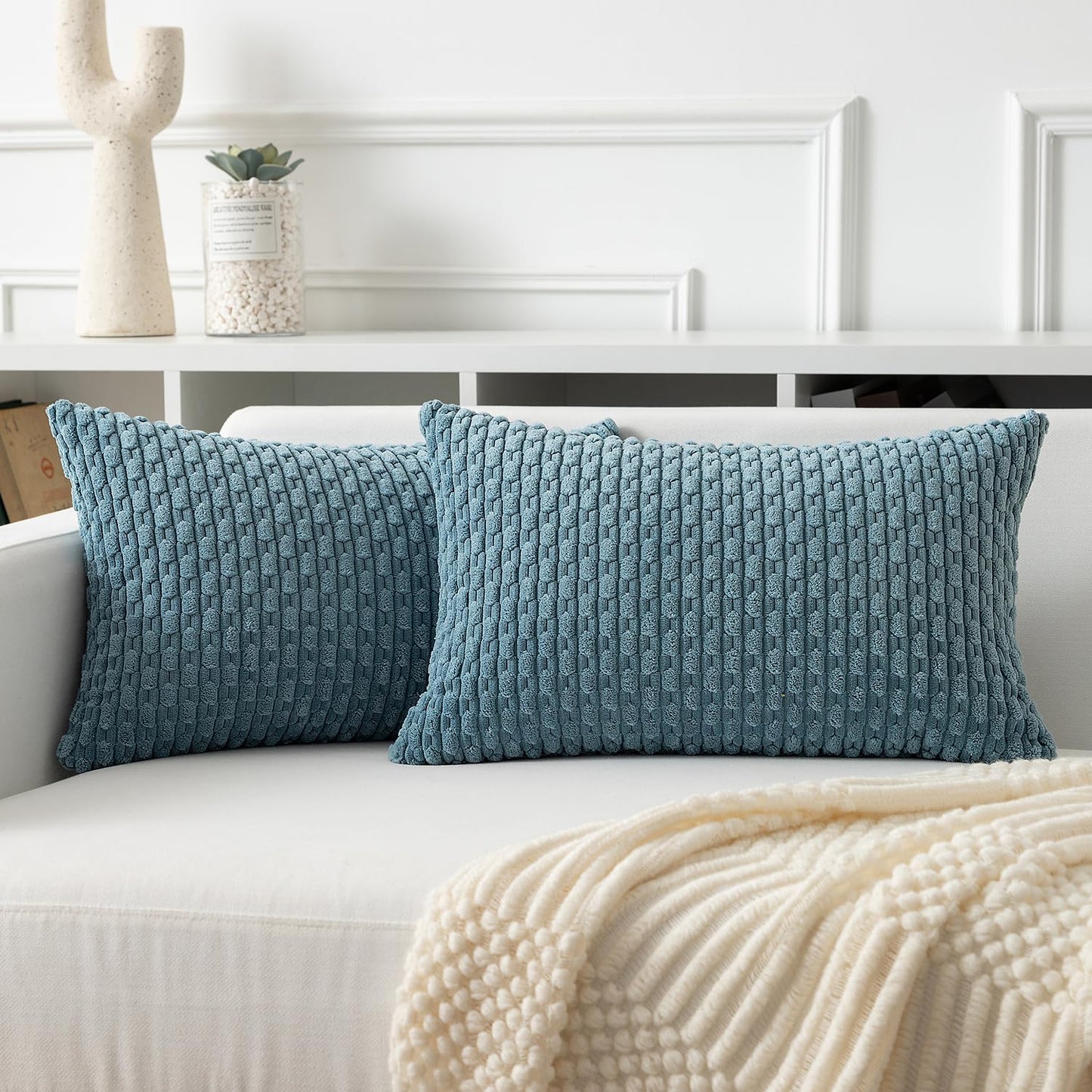 Boho Striped Corduroy Pillow Covers
