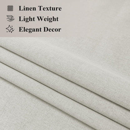 Linen Blend Blackout Curtain Set