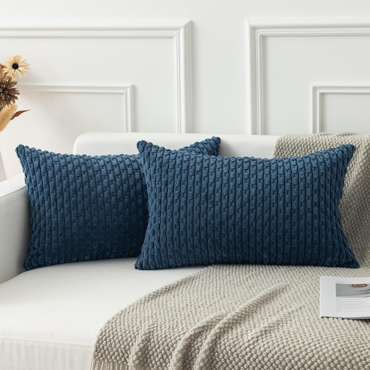 Boho Striped Corduroy Pillow Covers