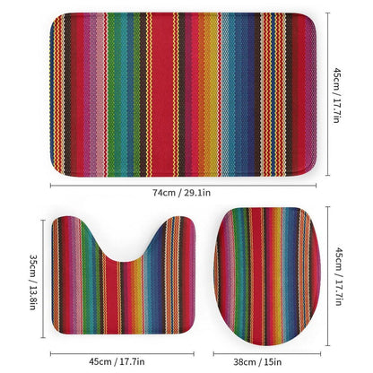 4 Piece Shower Curtain & Bath Mat Set