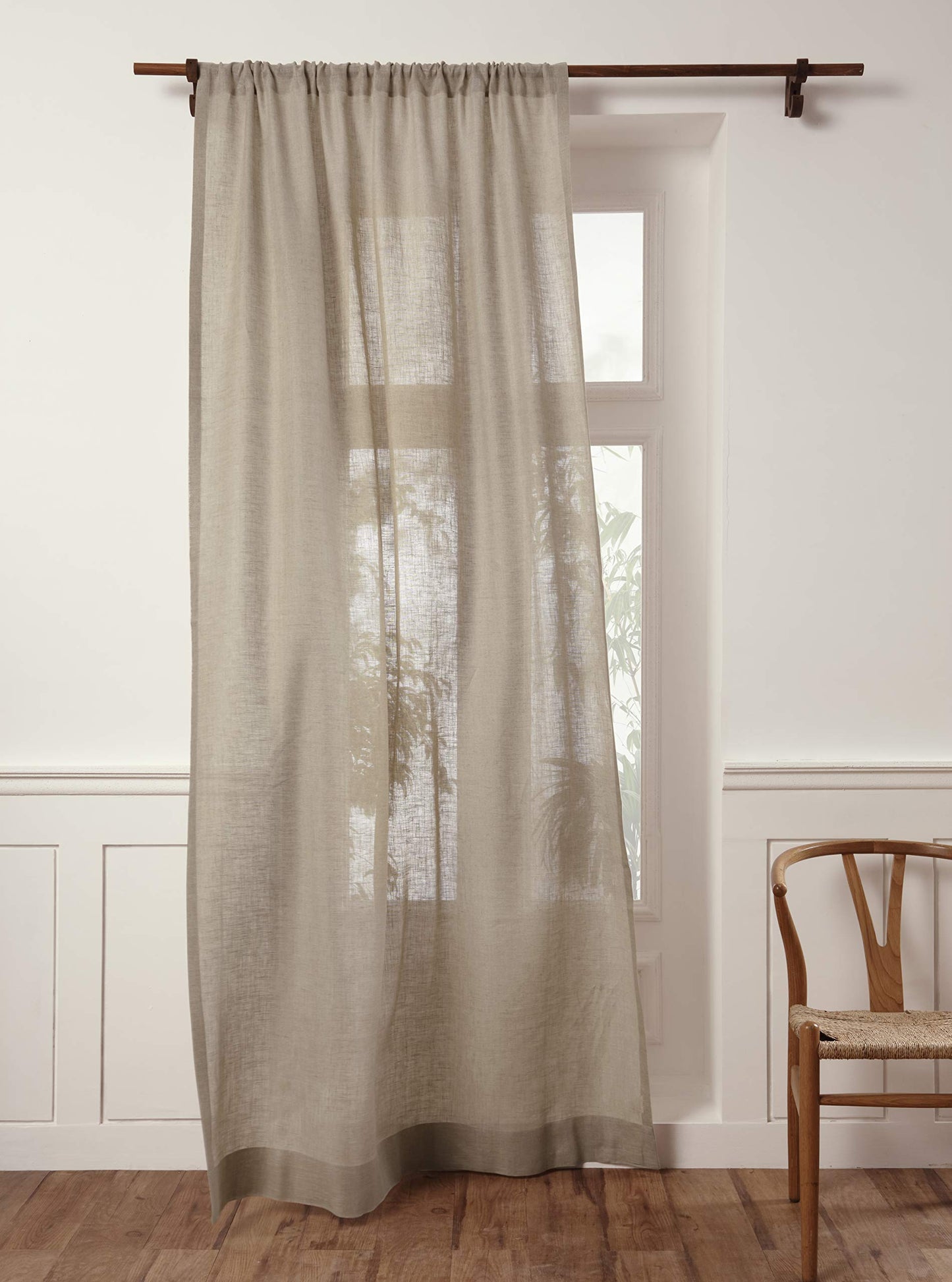Pure Linen Sheer Curtain Panel