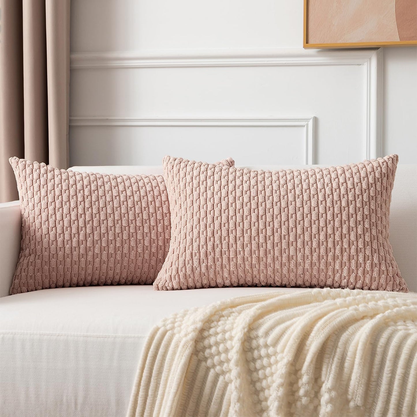 Boho Striped Corduroy Pillow Covers