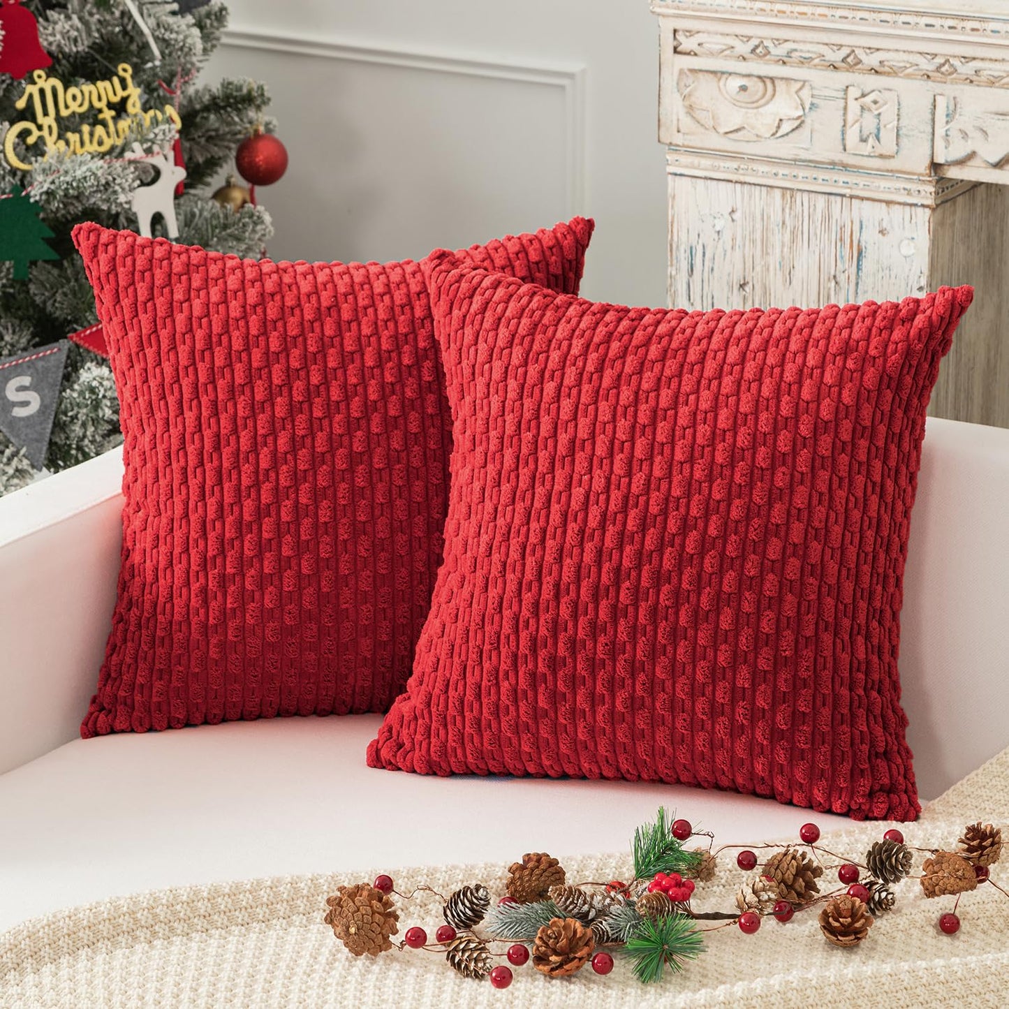 Boho Striped Corduroy Pillow Covers