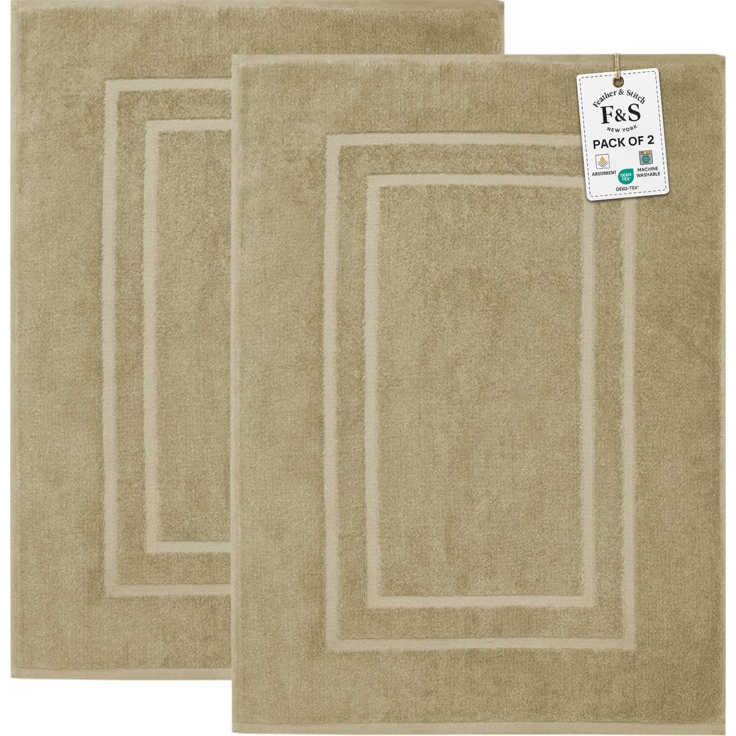 2 Piece Bathroom Bath Mat Set