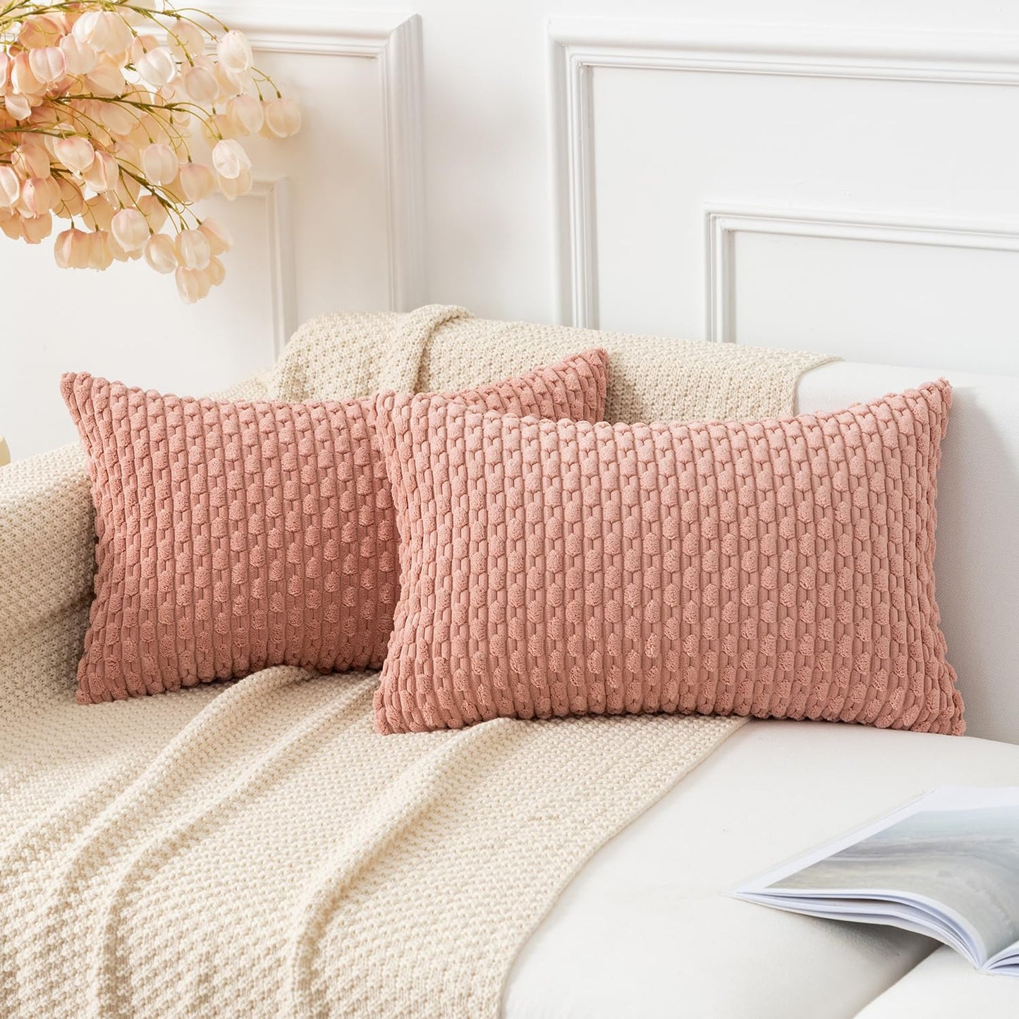 Boho Striped Corduroy Pillow Covers