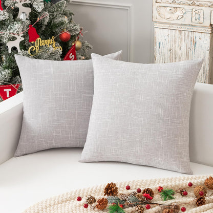 Linen Throw Pillow Covers Set