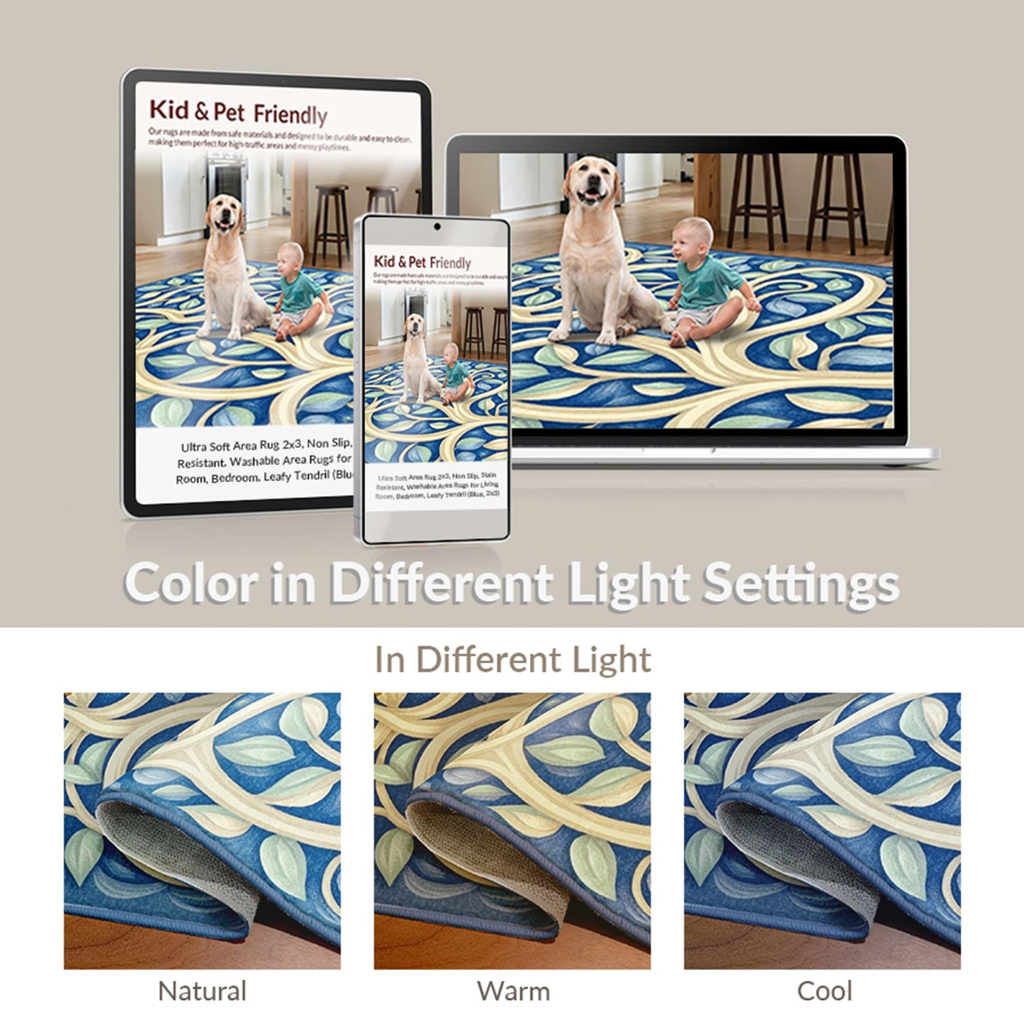 Washable Non-Slip Area Rug