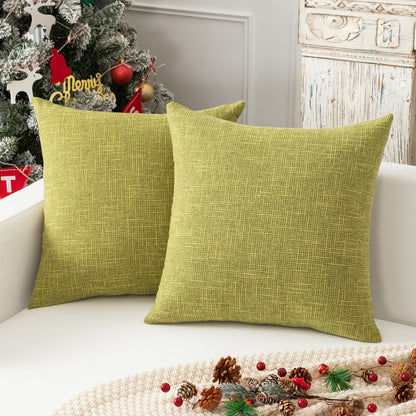 Linen Throw Pillow Covers Set