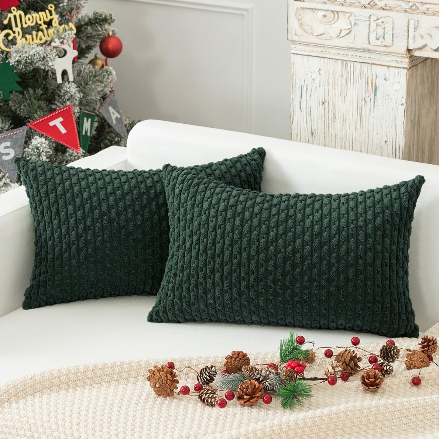 Boho Striped Corduroy Pillow Covers