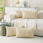Neutral Corduroy Throw Pillow Covers Set