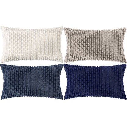 Neutral Corduroy Throw Pillow Covers Set