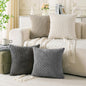Neutral Corduroy Throw Pillow Covers Set