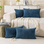 Neutral Corduroy Throw Pillow Covers Set